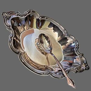 Silver Plated Dish and Spoon by International Silver Company